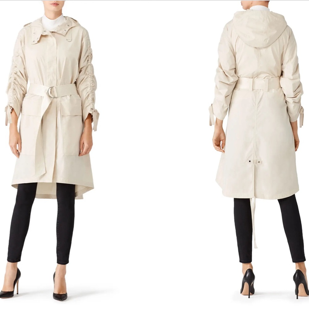 RTR Elizabeth and James Bowery Cream‎ Oversized Ruched Sleeve Jacket Sz M
